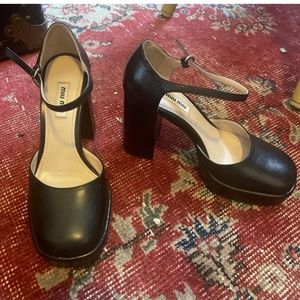 Miu Miu platform ankle strap pumps